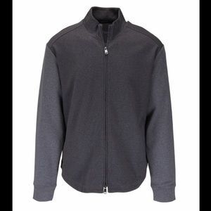 Raffi Charcoal Gray Birdseye Zip Jacket Medium